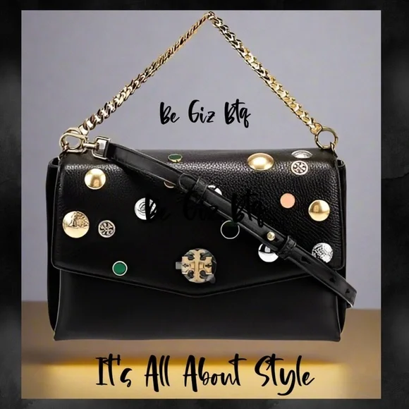 Tory Burch Authentic Kira Mixed Materials Embellished Unique Bag Limited Edition